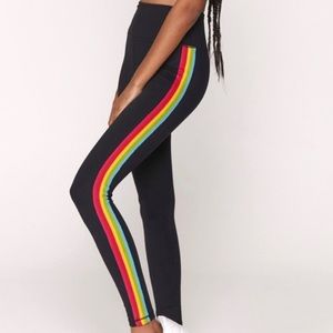 Spiritual gangster rainbow stripped leggings